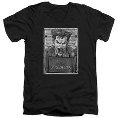Batman Comics Joker Inmate Men's 30/1 Cotton Slim V-Neck T-Shirt