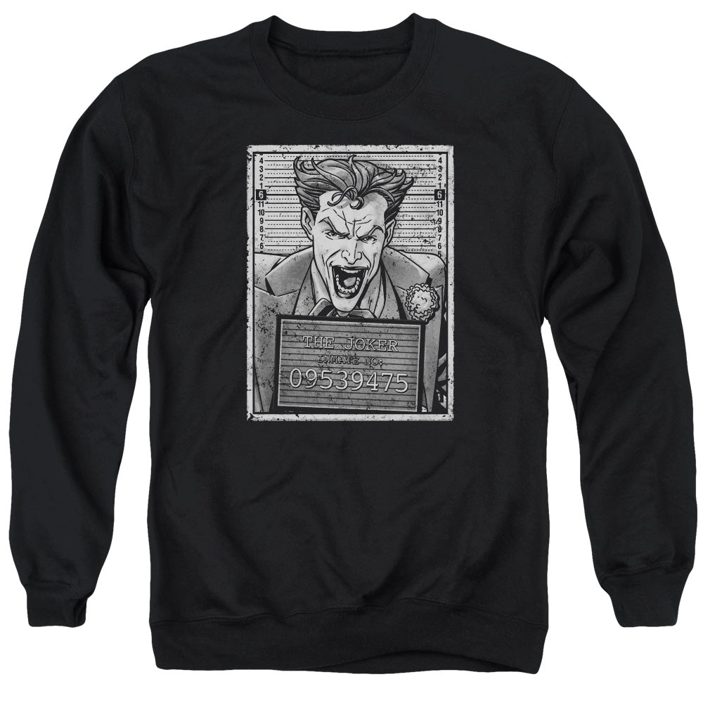Batman Comics Joker Inmate Men's Crewneck 50 50 Poly Long-Sleeve T-Shirt
