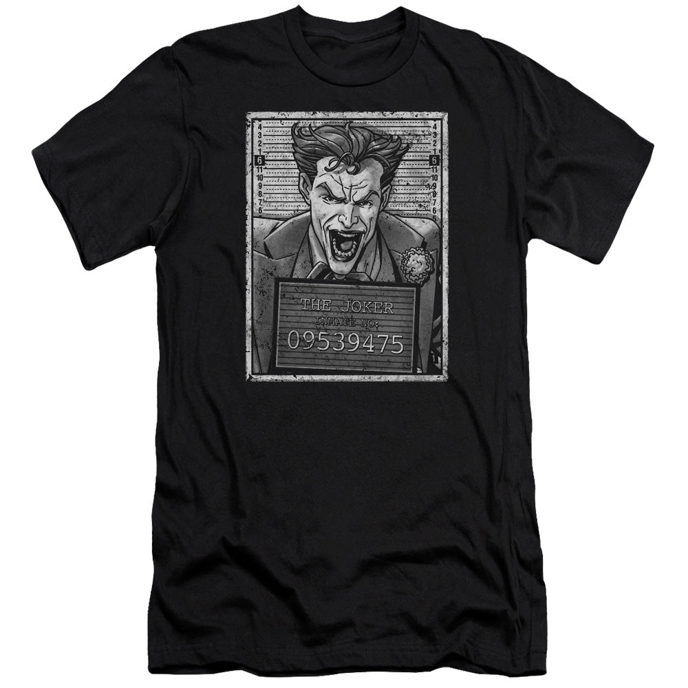 Batman Comics Joker Inmate Men's Ultra-Soft 30/1 Cotton Slim Short-Sleeve T-Shirt