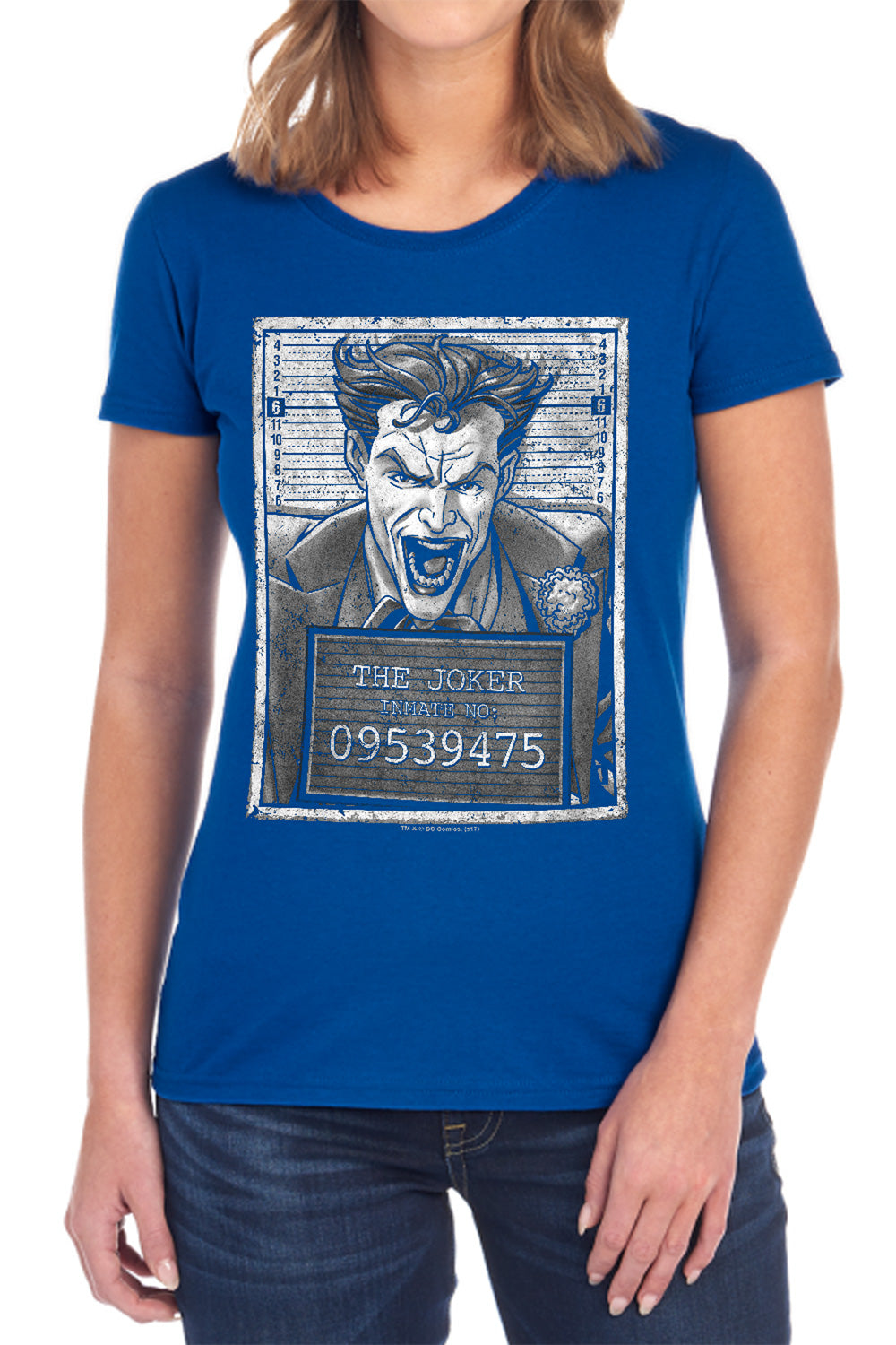 Batman Comics Joker Inmate Women's 18/1 Cotton Short-Sleeve T-Shirt