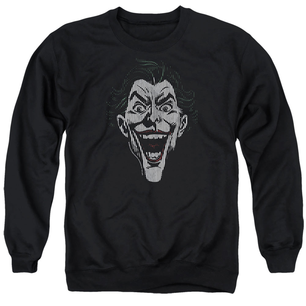 Batman Comics Joker Lines Men's Crewneck 50 50 Poly Long-Sleeve T-Shirt