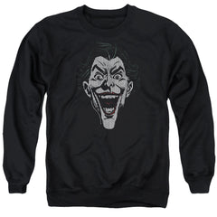 Batman Comics Joker Lines Men's Crewneck 50 50 Poly Long-Sleeve T-Shirt