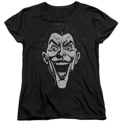 Batman Comics Joker Lines Women's 18/1 Cotton Short-Sleeve T-Shirt