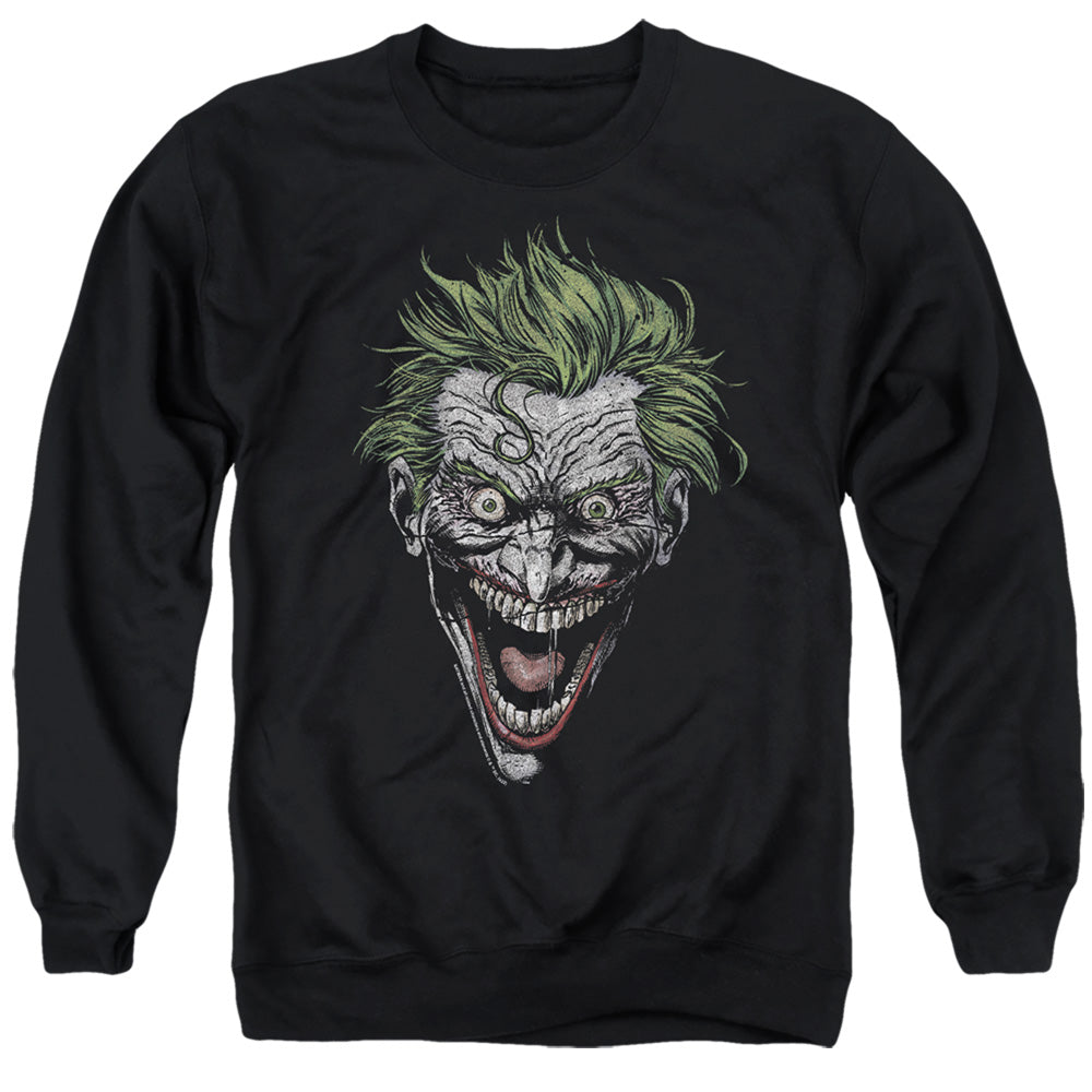 Batman Comics Joker Men's Crewneck 50 50 Poly Long-Sleeve T-Shirt