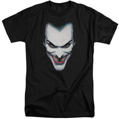 Batman Comics Joker Portrait Men's 18/1 Tall Cotton Short-Sleeve T-Shirt