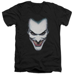 Batman Comics Joker Portrait Men's 30/1 Cotton Slim V-Neck T-Shirt