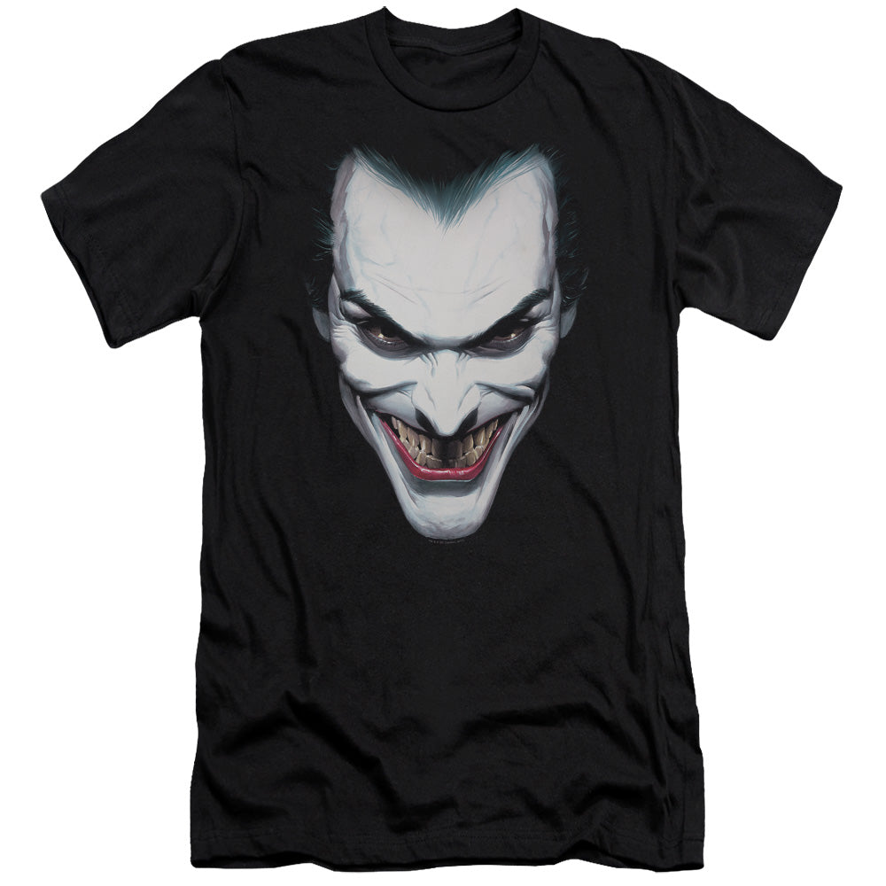Batman Comics Joker Portrait Men's Ultra-Soft 30/1 Cotton Slim Short-Sleeve T-Shirt