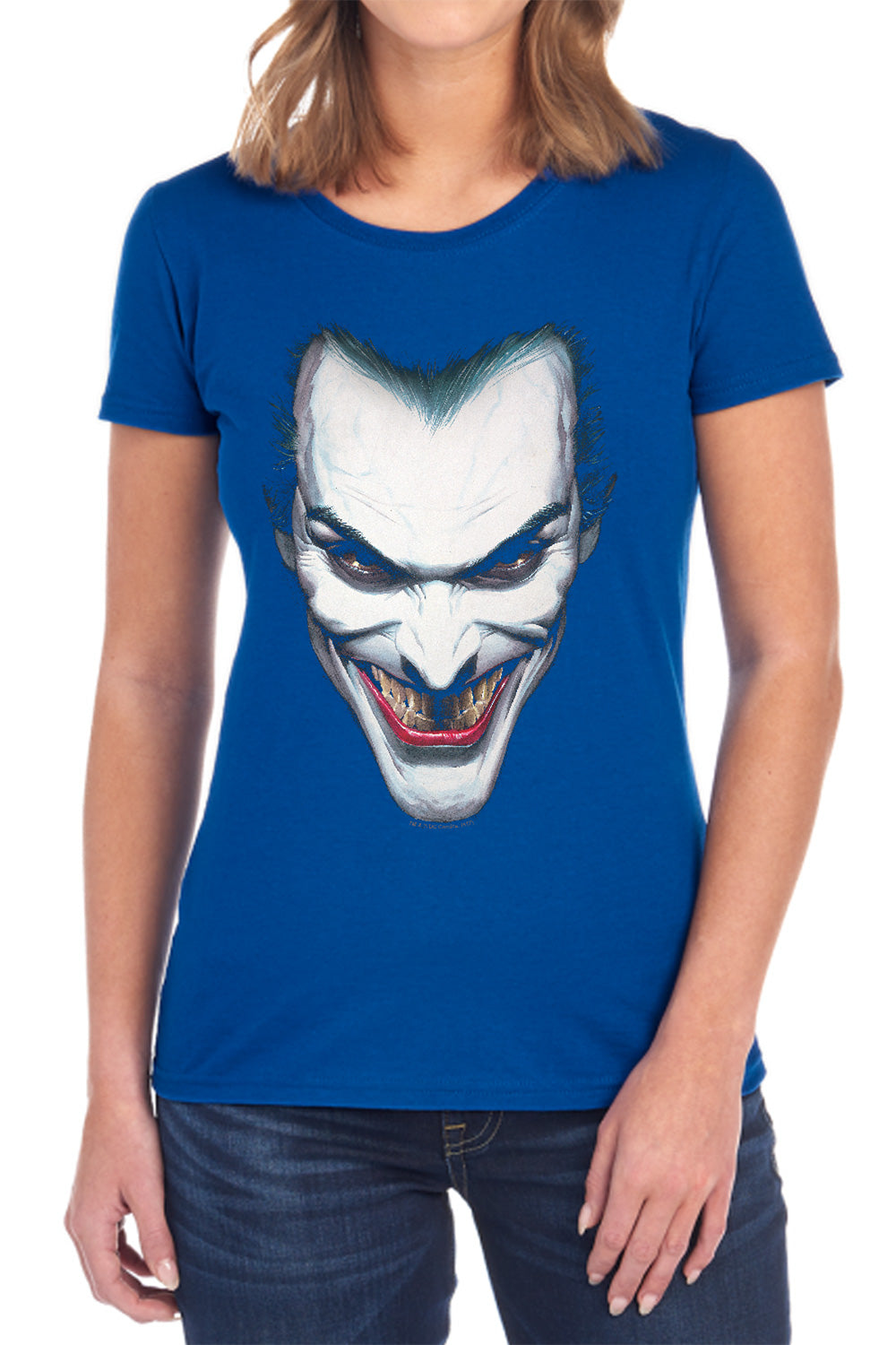 Batman Comics Joker Portrait Women's 18/1 Cotton Short-Sleeve T-Shirt
