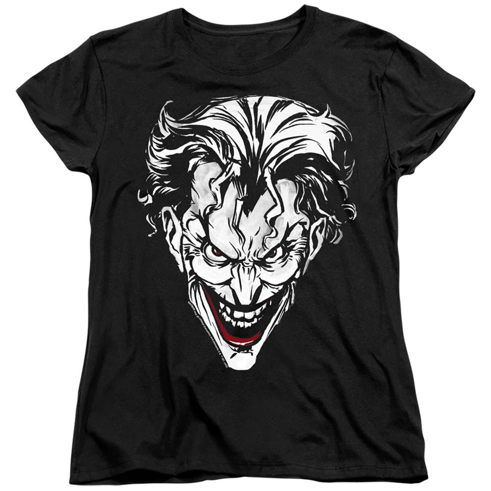 Batman Comics Joker Red On Black Women's 18/1 Cotton Short-Sleeve T-Shirt