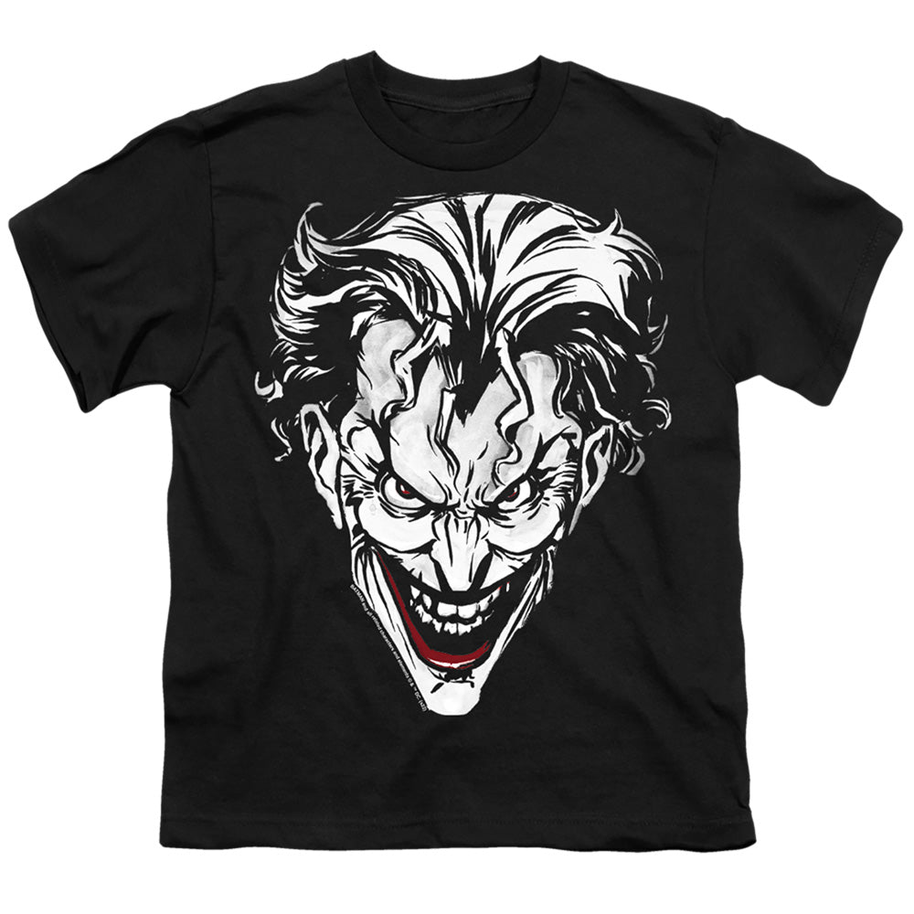 Batman Comics Joker Red On Black Youth 18/1 100% Cotton Short-Sleeve T-Shirt