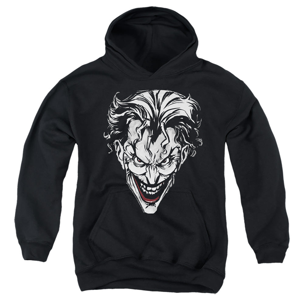 Batman Comics Joker Red On Black Youth Cotton Poly Pull-Over Hoodie