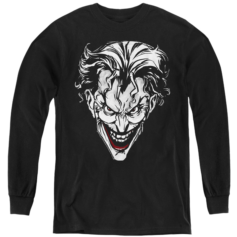 Batman Comics Joker Red On Black Youth Long-Sleeve T-Shirt