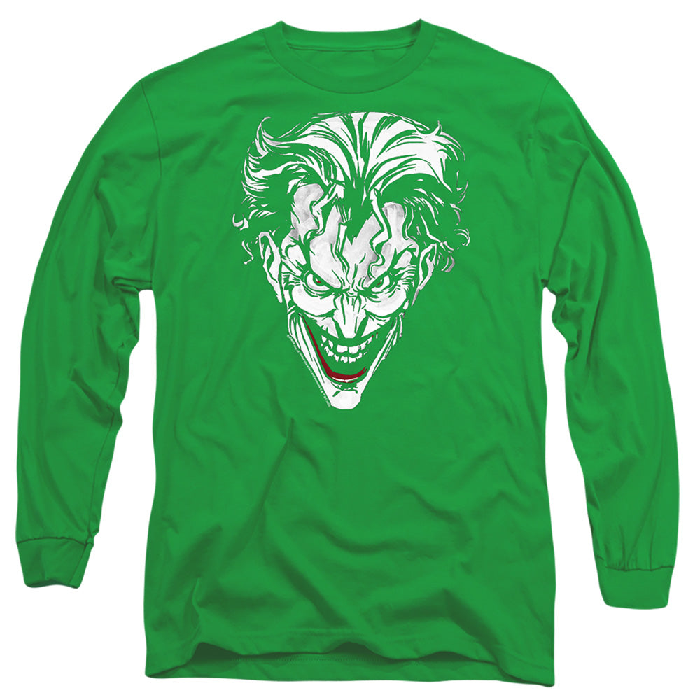 Batman Comics Joker Red On Green Men's 18/1 Cotton Long-Sleeve T-Shirt