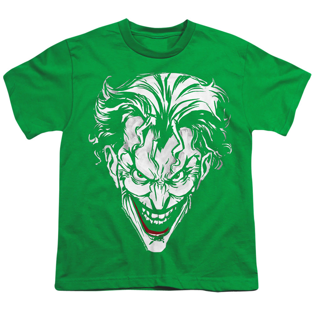 Batman Comics Joker Red On Green Youth 18/1 100% Cotton Short-Sleeve T-Shirt