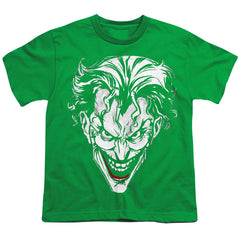 Batman Comics Joker Red On Green Youth 18/1 100% Cotton Short-Sleeve T-Shirt