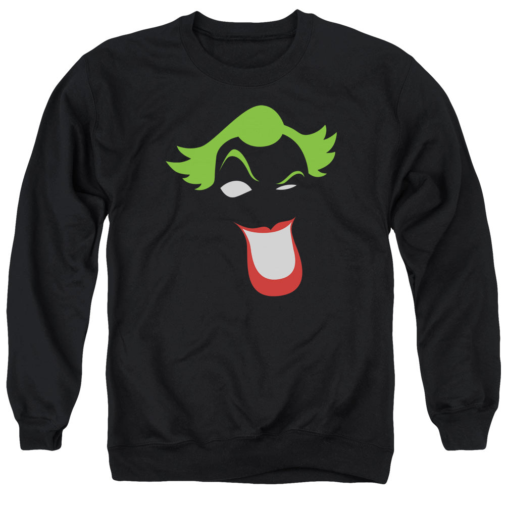 Batman Comics Joker Simplified Men's Crewneck 50 50 Poly Long-Sleeve T-Shirt