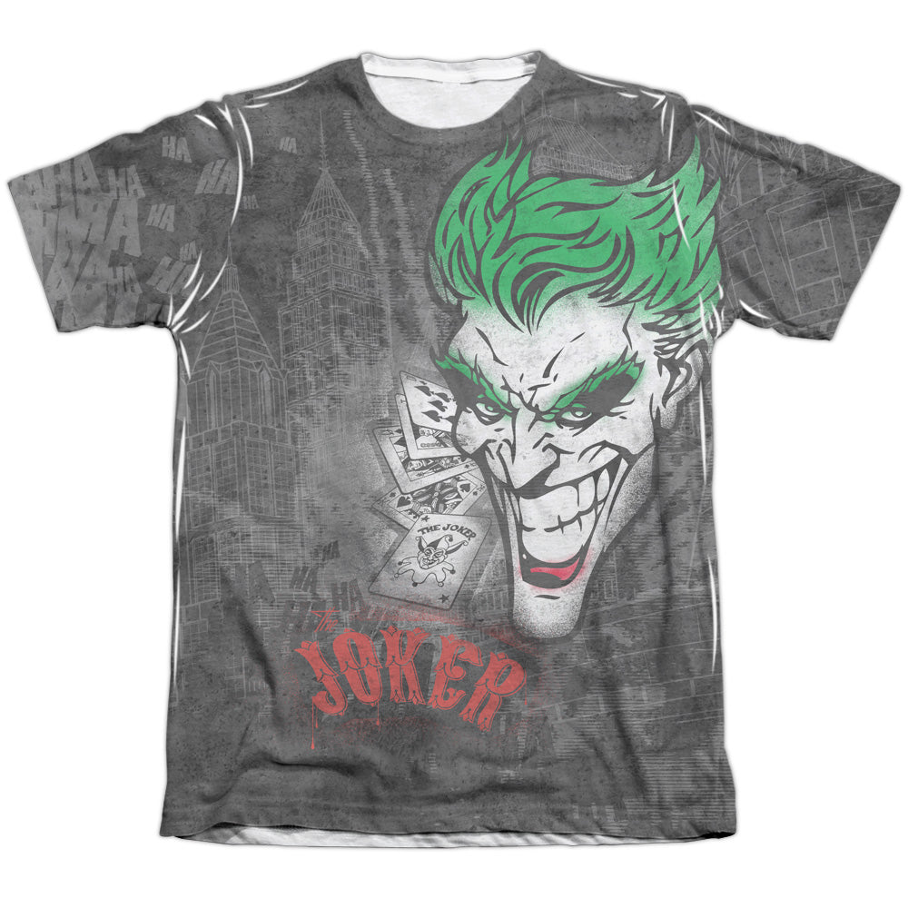 Batman Comics Joker Sprays The City Men's Regular Fit Poly Cotton Short-Sleeve T-Shirt