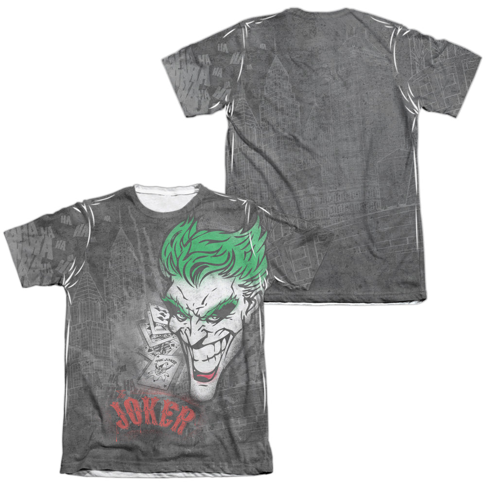 Batman Comics Joker Sprays The City Men's Regular Fit Poly Cotton Short-Sleeve T-Shirt