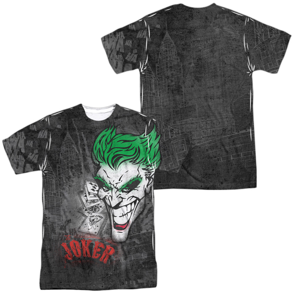 Batman Comics Joker Sprays The City Men's Regular Fit Polyester Short-Sleeve T-Shirt