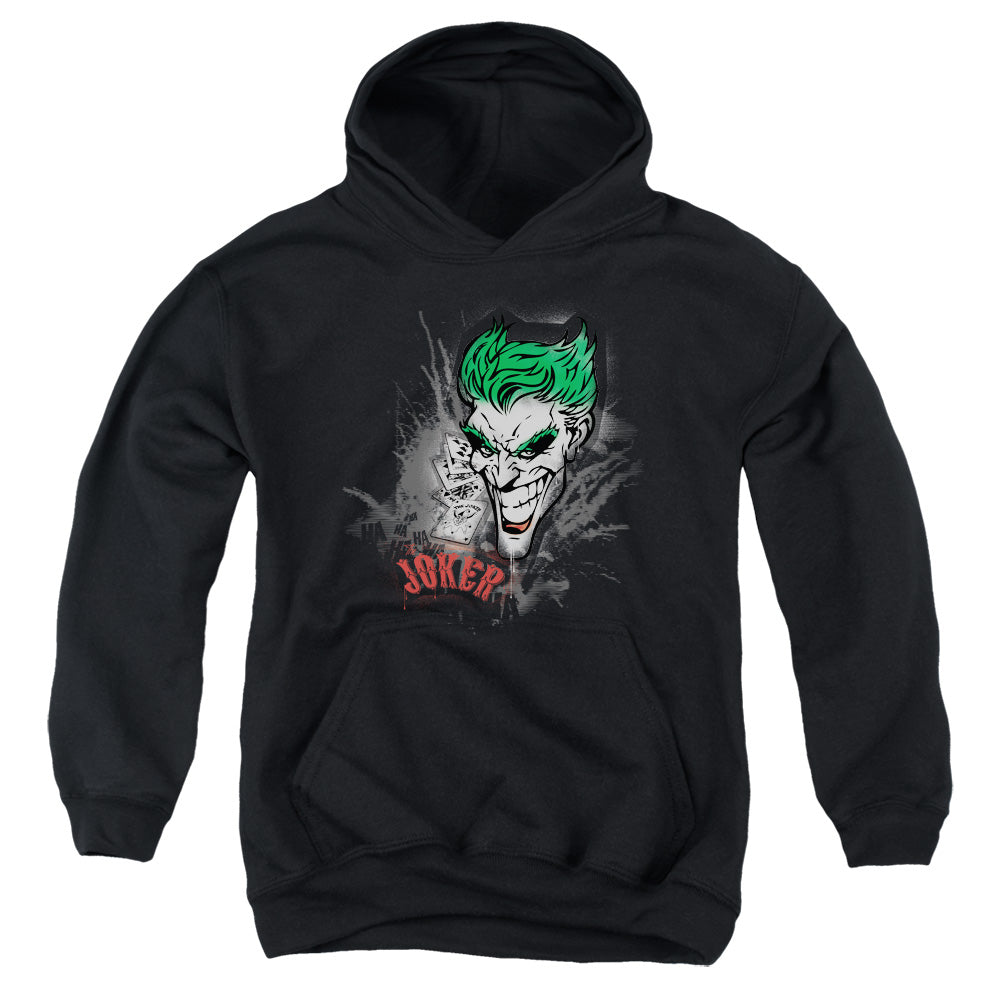 Batman Comics Joker Sprays The City Youth Cotton Poly Pull-Over Hoodie