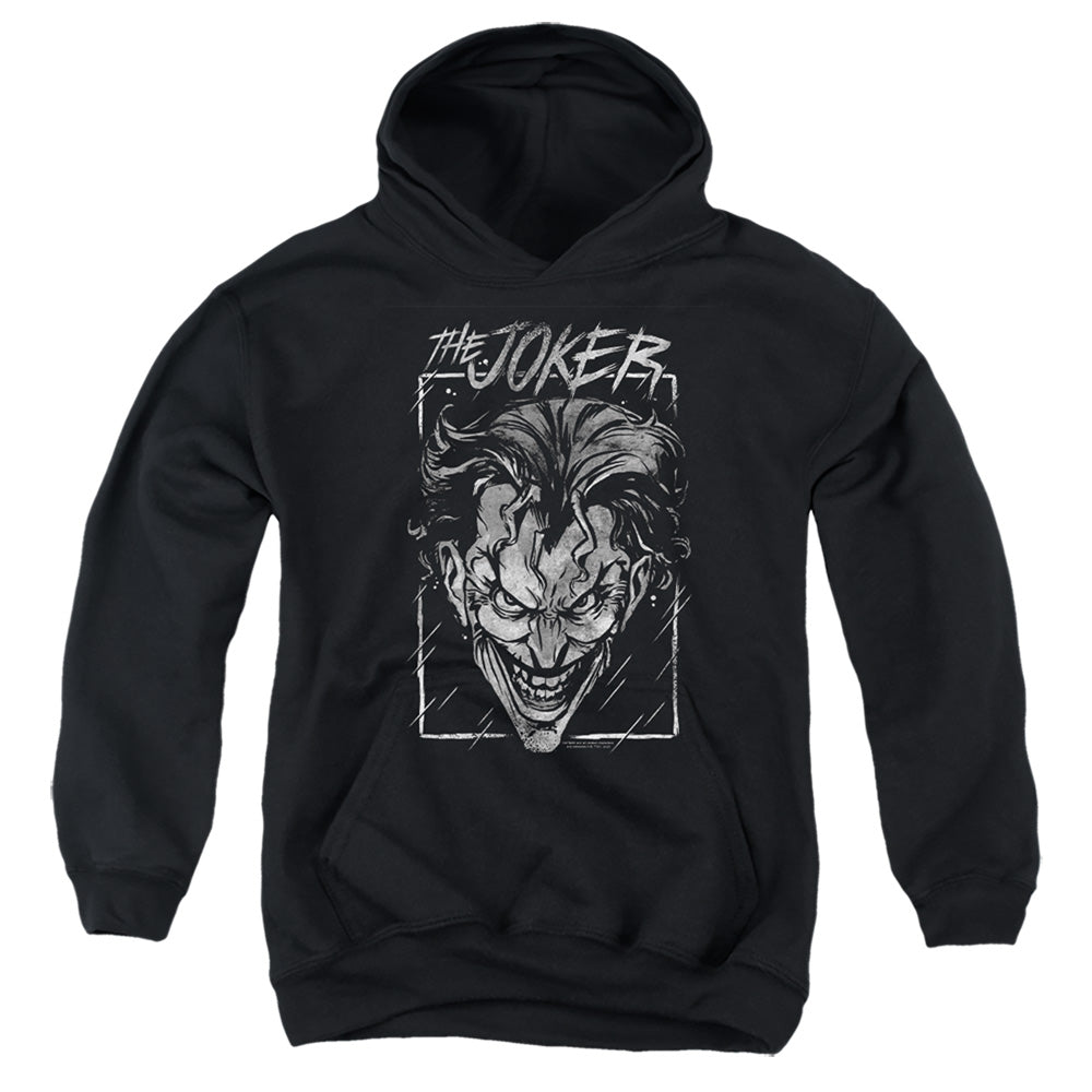 Batman Comics Joker Storm On Black Youth Cotton Poly Pull-Over Hoodie