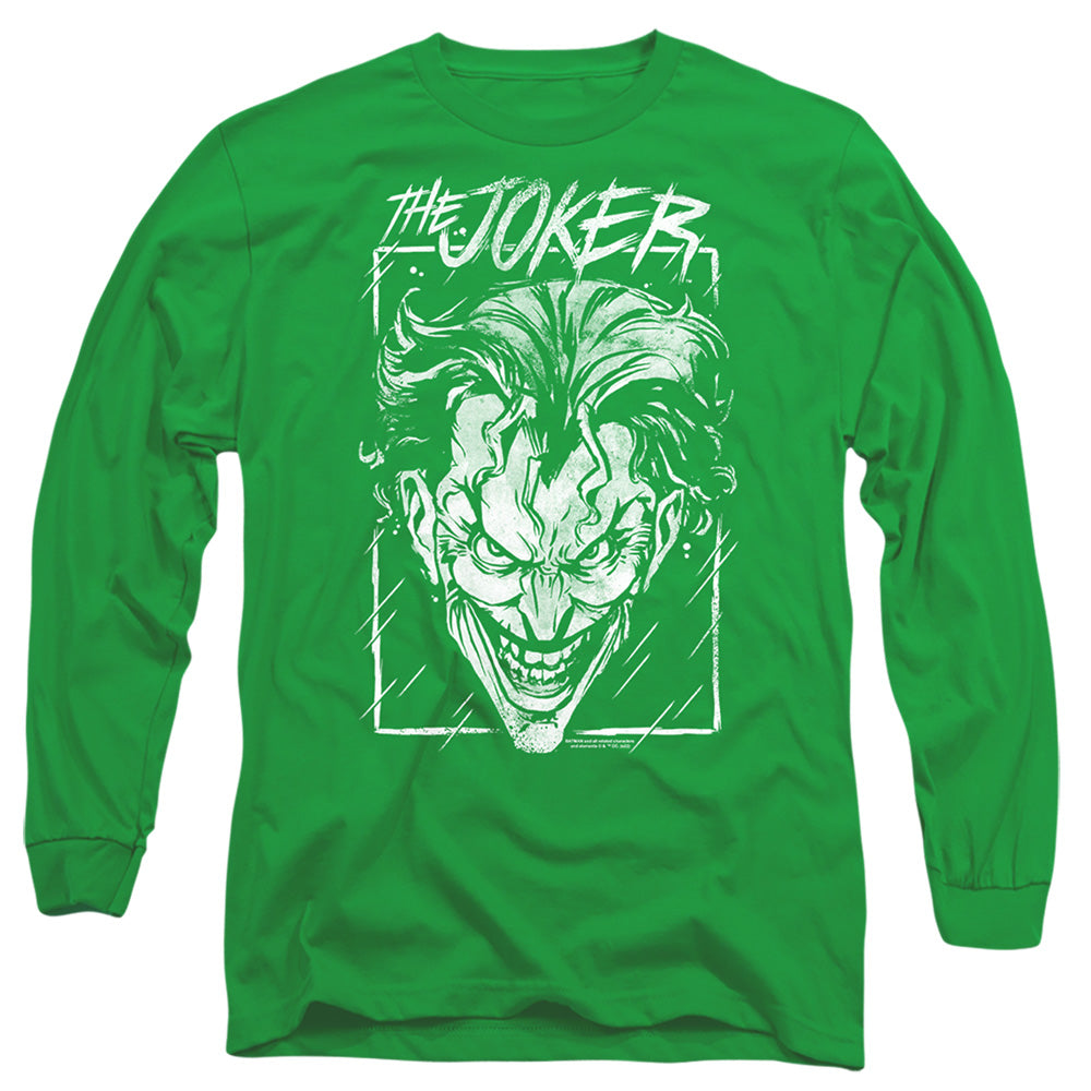 Batman Comics Joker Storm On Green Men's 18/1 Cotton Long-Sleeve T-Shirt