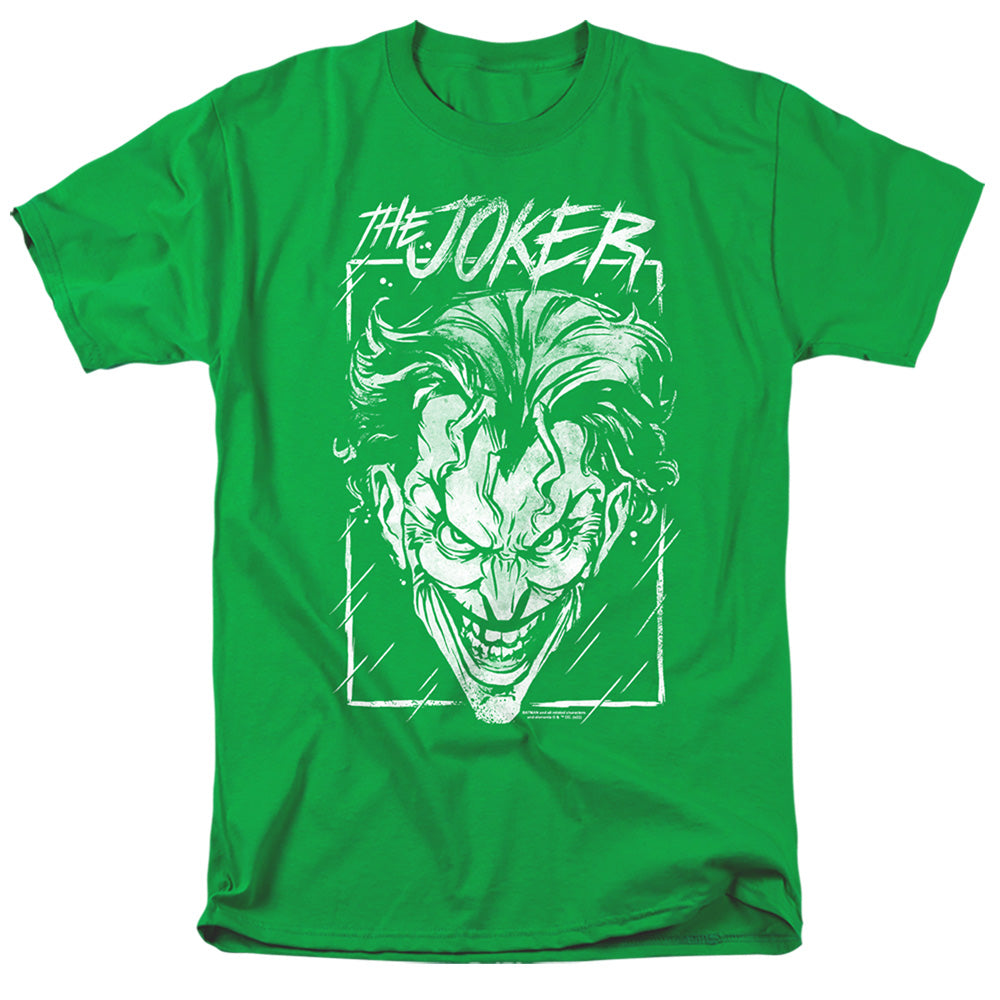 Batman Comics Joker Storm On Green Men's 18/1 Cotton Short-Sleeve T-Shirt