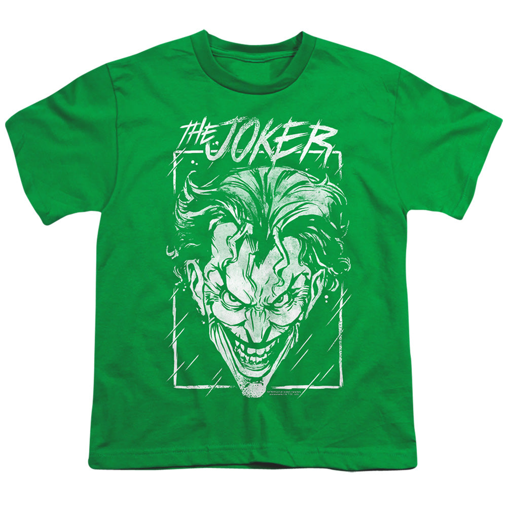 Batman Comics Joker Storm On Green Youth 18/1 100% Cotton Short-Sleeve T-Shirt