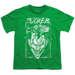 Batman Comics Joker Storm On Green Youth 18/1 100% Cotton Short-Sleeve T-Shirt