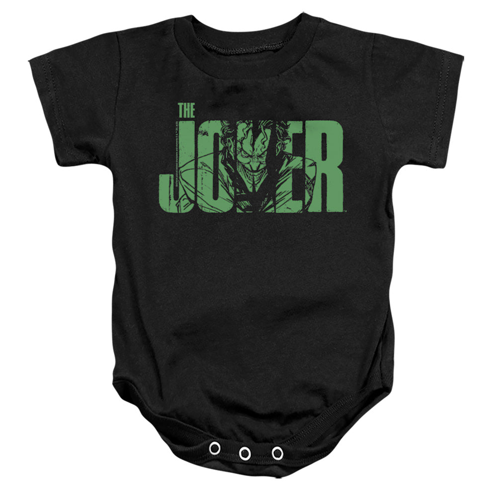 Batman Comics Joker Text On Black Infant's Cotton SS Snapsuit