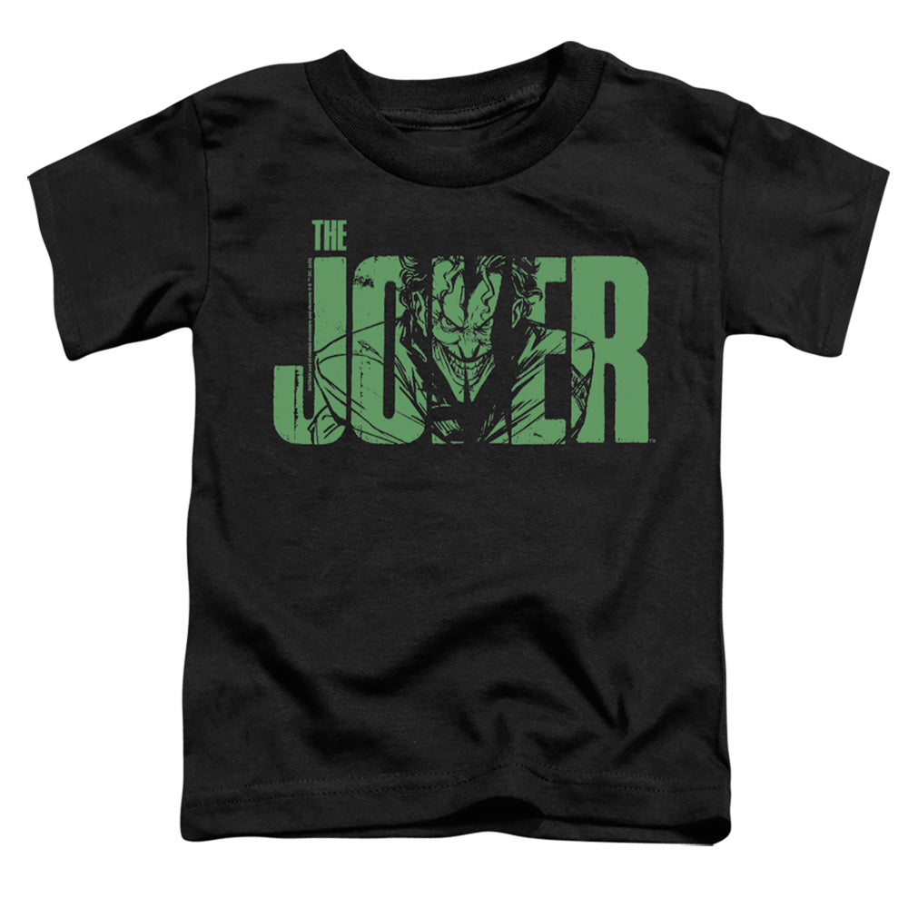 Batman Comics Joker Text On Black Toddler 18/1 Cotton Short-Sleeve T-Shirt
