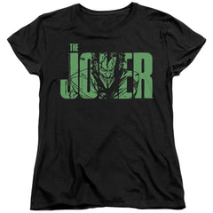 Batman Comics Joker Text On Black Women's 18/1 Cotton Short-Sleeve T-Shirt