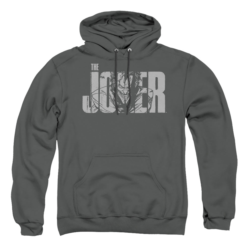 Batman Comics Joker Text On Gray Men's Pull-Over 75 25 Poly Hoodie
