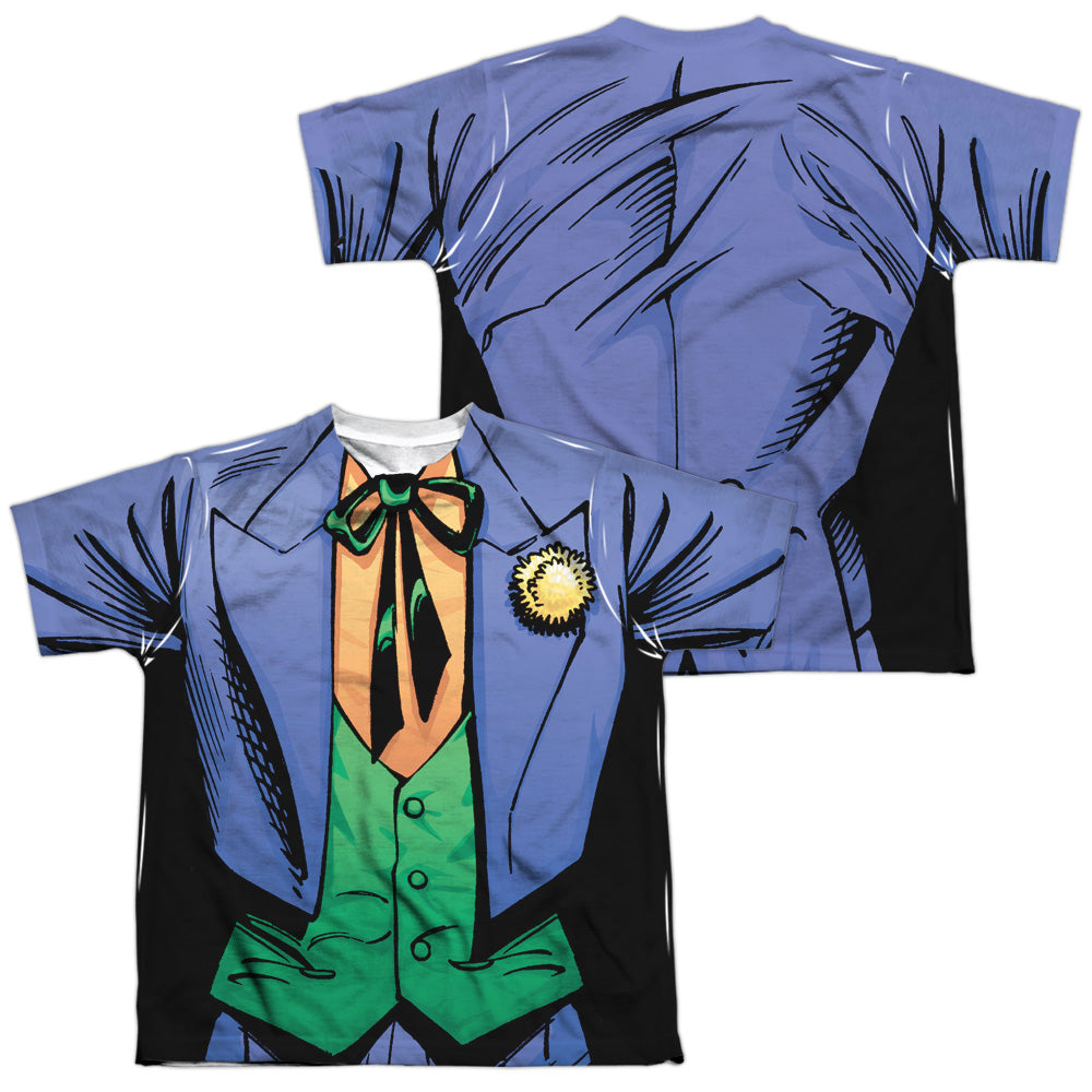 Batman Comics Joker Uniform (Front/Back Print) Youth Regular Fit Poly Short-Sleeve T-Shirt