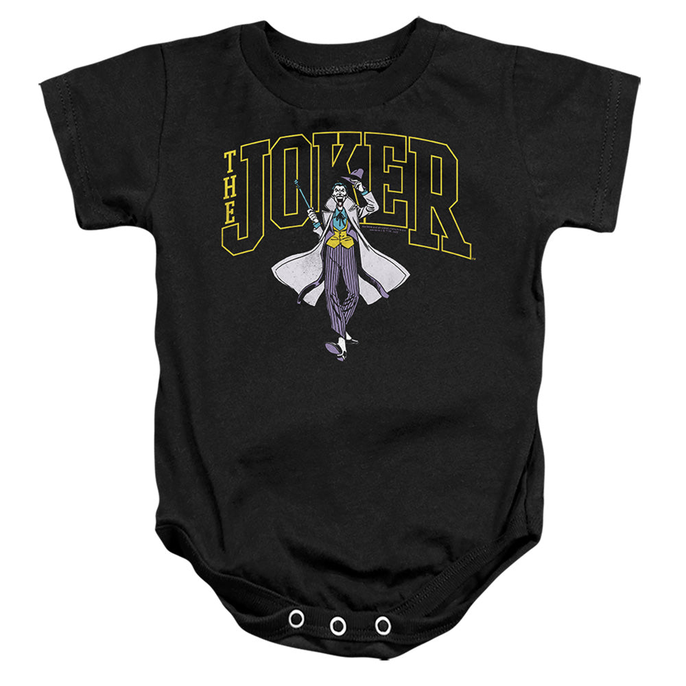 Batman Comics Joker Varsity On Black Infant's Cotton SS Snapsuit