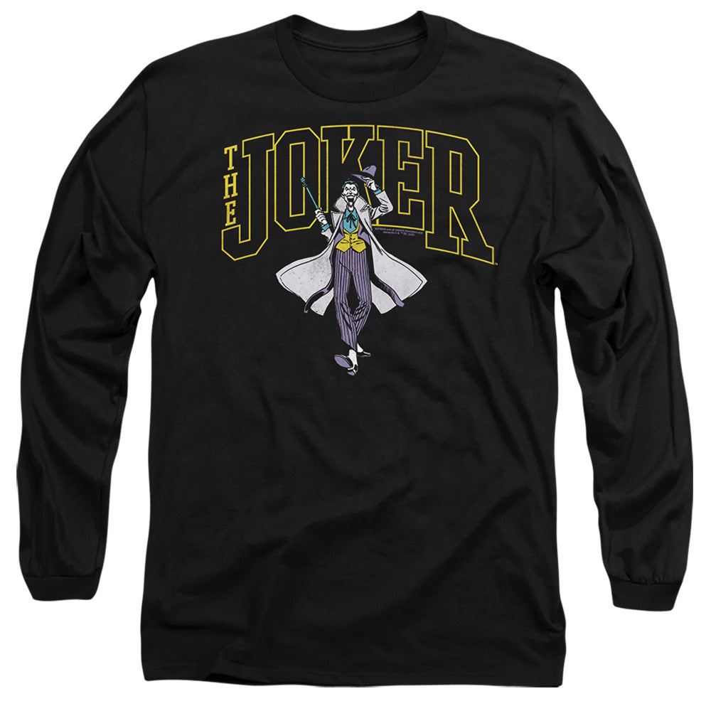 Batman Comics Joker Varsity On Black Men's 18/1 Cotton Long-Sleeve T-Shirt