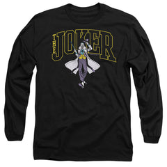 Batman Comics Joker Varsity On Black Men's 18/1 Cotton Long-Sleeve T-Shirt