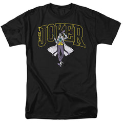 Batman Comics Joker Varsity On Black Men's 18/1 Cotton Short-Sleeve T-Shirt