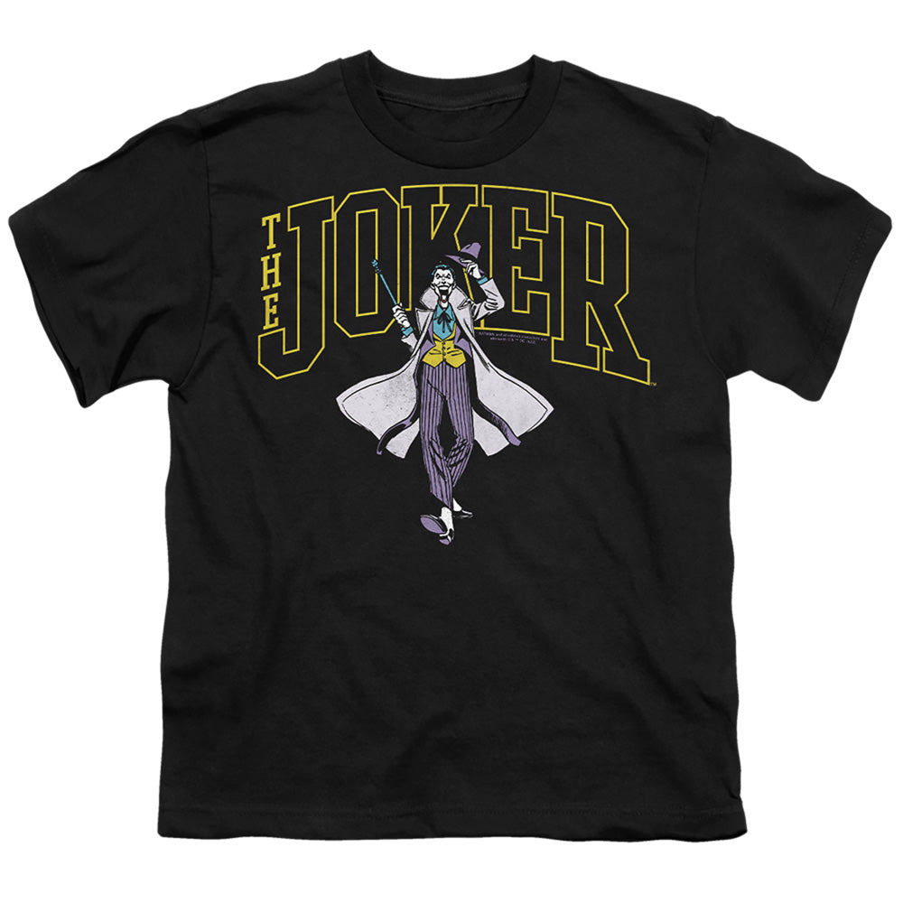 Batman Comics Joker Varsity On Black Youth 18/1 100% Cotton Short-Sleeve T-Shirt