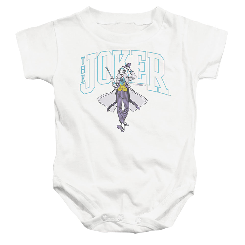 Batman Comics Joker Varsity On White Infant's Cotton SS Snapsuit