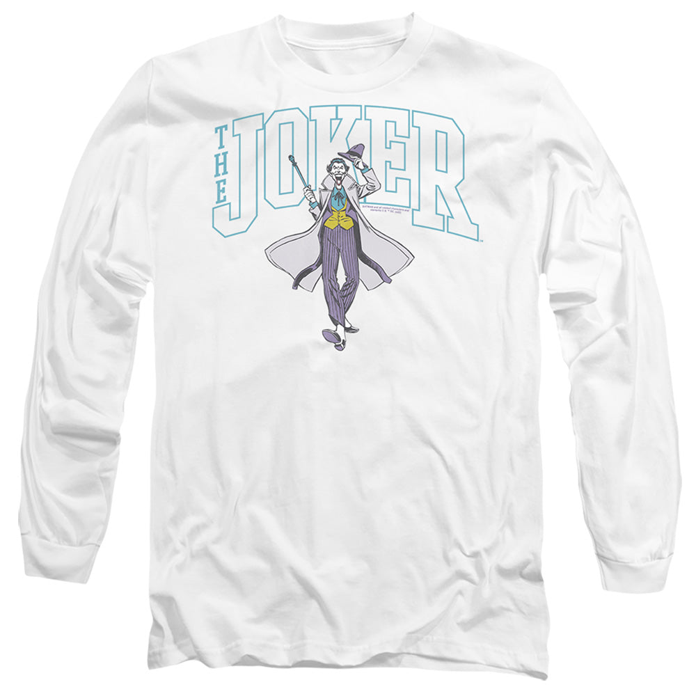 Batman Comics Joker Varsity On White Men's 18/1 Cotton Long-Sleeve T-Shirt
