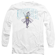 Batman Comics Joker Varsity On White Men's 18/1 Cotton Long-Sleeve T-Shirt