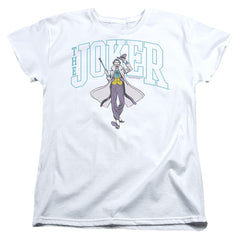 Batman Comics Joker Varsity On White Women's 18/1 Cotton Short-Sleeve T-Shirt