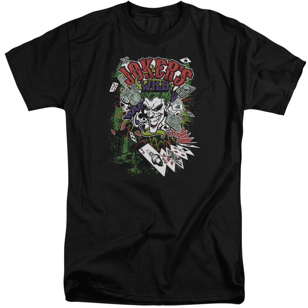 Batman Comics Jokers Wild Men's 18/1 Tall Cotton Short-Sleeve T-Shirt