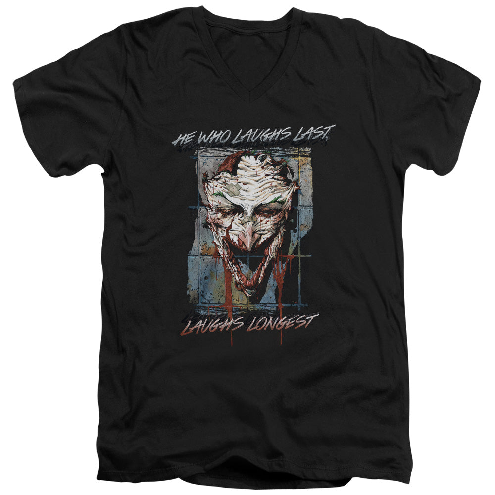 Batman Comics Just For Laughs Men's 30/1 Cotton Slim V-Neck T-Shirt