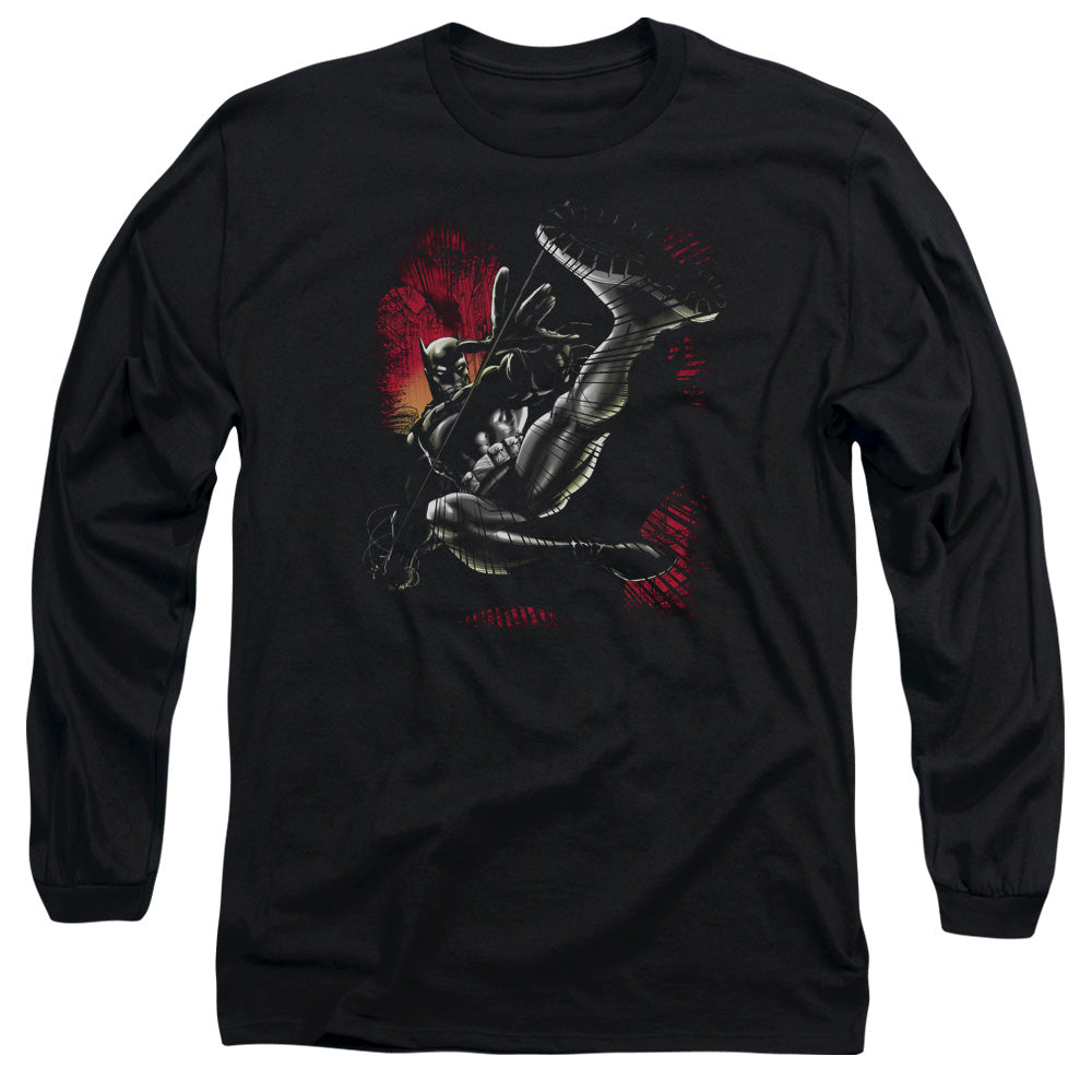 Batman Comics Kick Swing Men's 18/1 Cotton Long-Sleeve T-Shirt