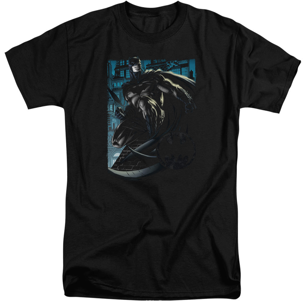Batman Comics Knight Falls In Gotham Men's 18/1 Tall Cotton Short-Sleeve T-Shirt