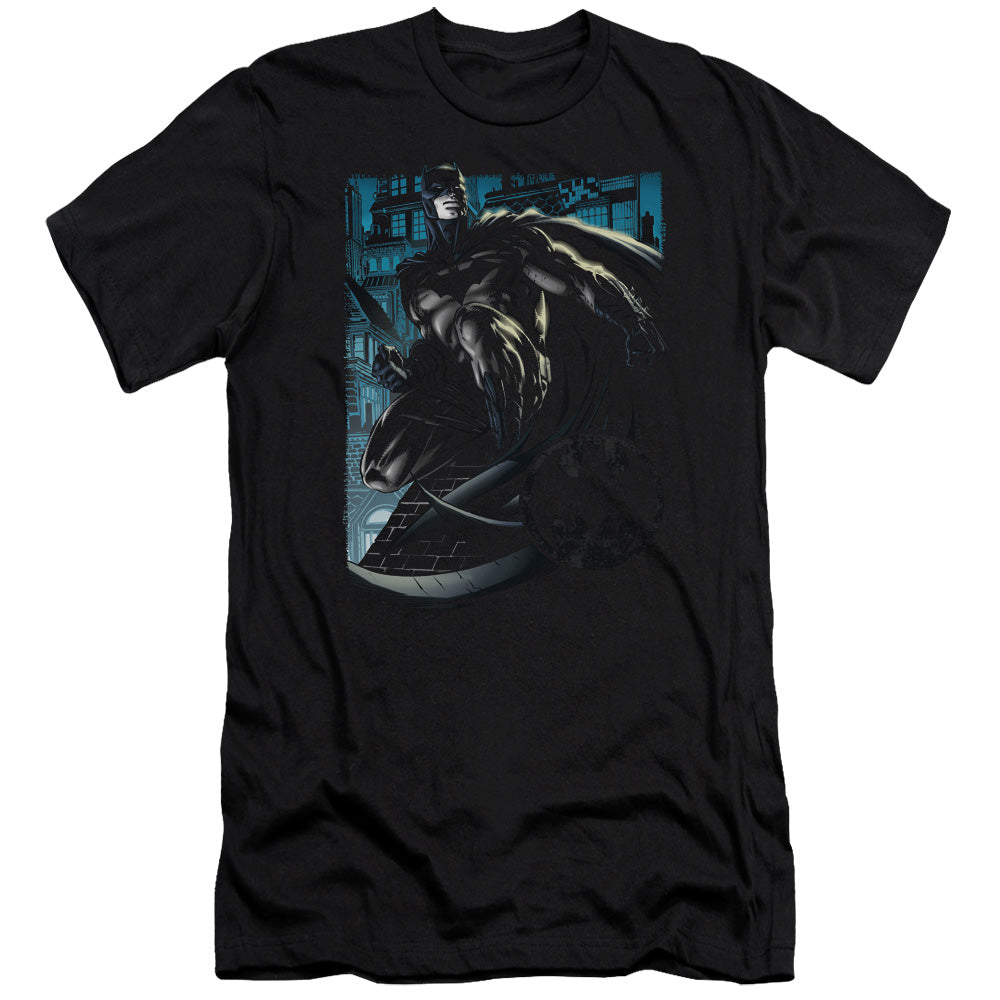 Batman Comics Knight Falls In Gotham Men's Ultra-Soft 30/1 Cotton Slim Short-Sleeve T-Shirt