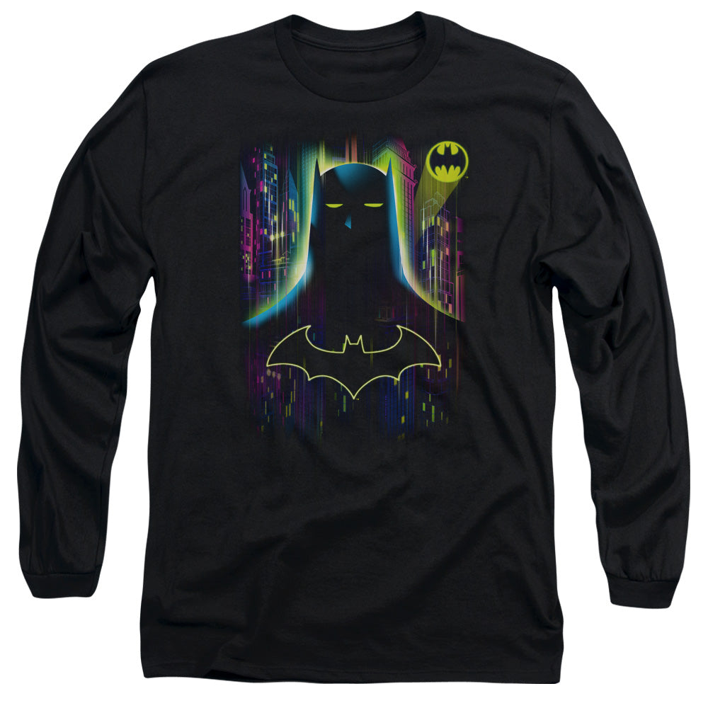 Batman Comics Knight Lights Men's 18/1 Cotton Long-Sleeve T-Shirt