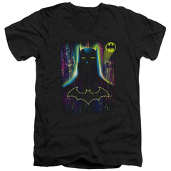 Batman Comics Knight Lights Men's 30/1 Cotton Slim V-Neck T-Shirt